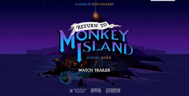 L'home page attuale del sito ufficiale di Return to Monkey Island