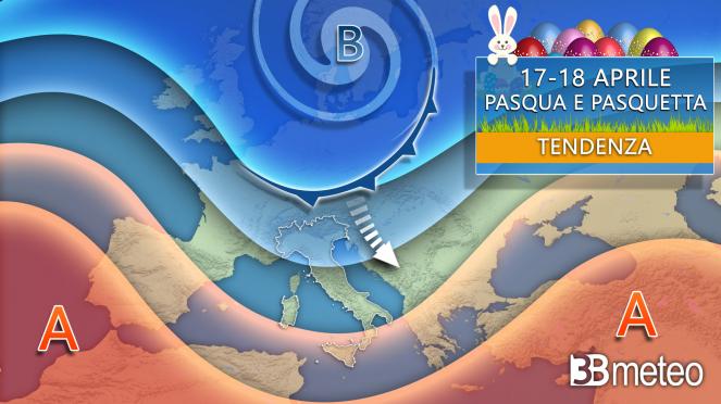 Meteo tendenza Pasqua e Pasquetta 2022 (17 e 18 aprile)