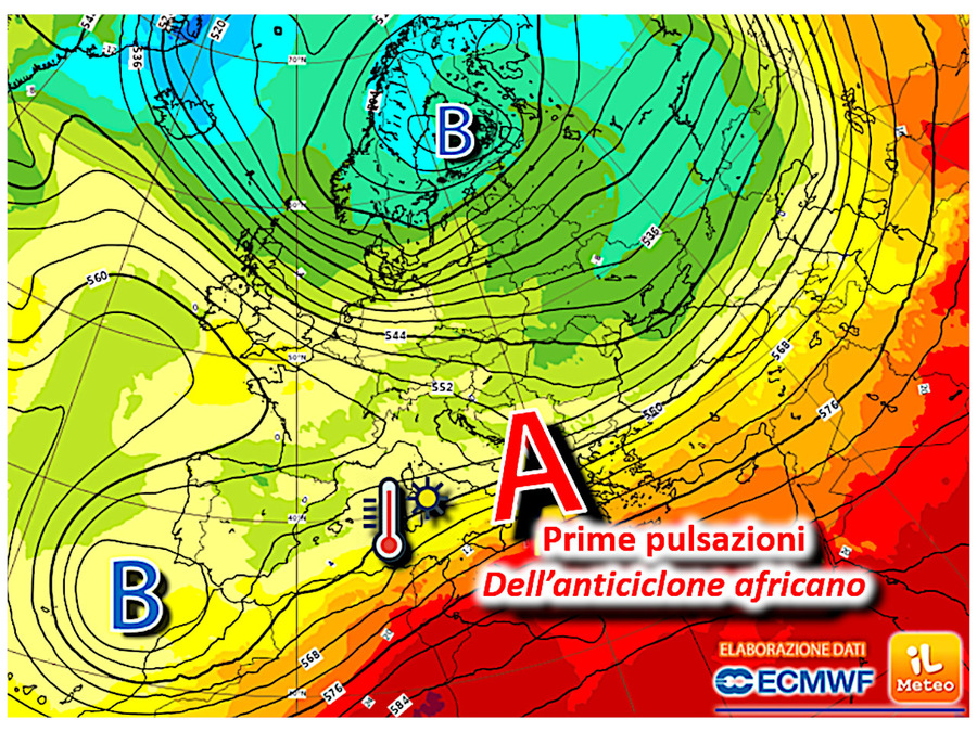 Prossima settimana: pulsazione dell'anticiclone africano su Sicilia e Calabria