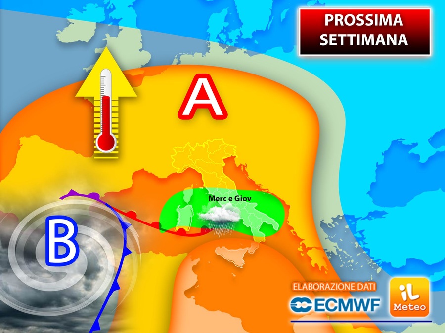 Previsioni meteo per la prossima settimana